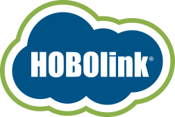 HOBOlink logo in a blue and green cloud illustration.