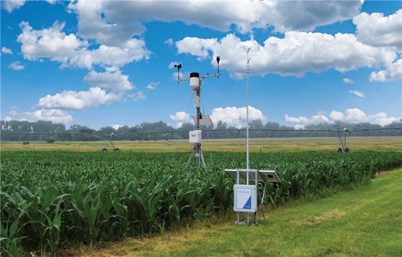 Water node for ET and HOBOnet weather station in corn field