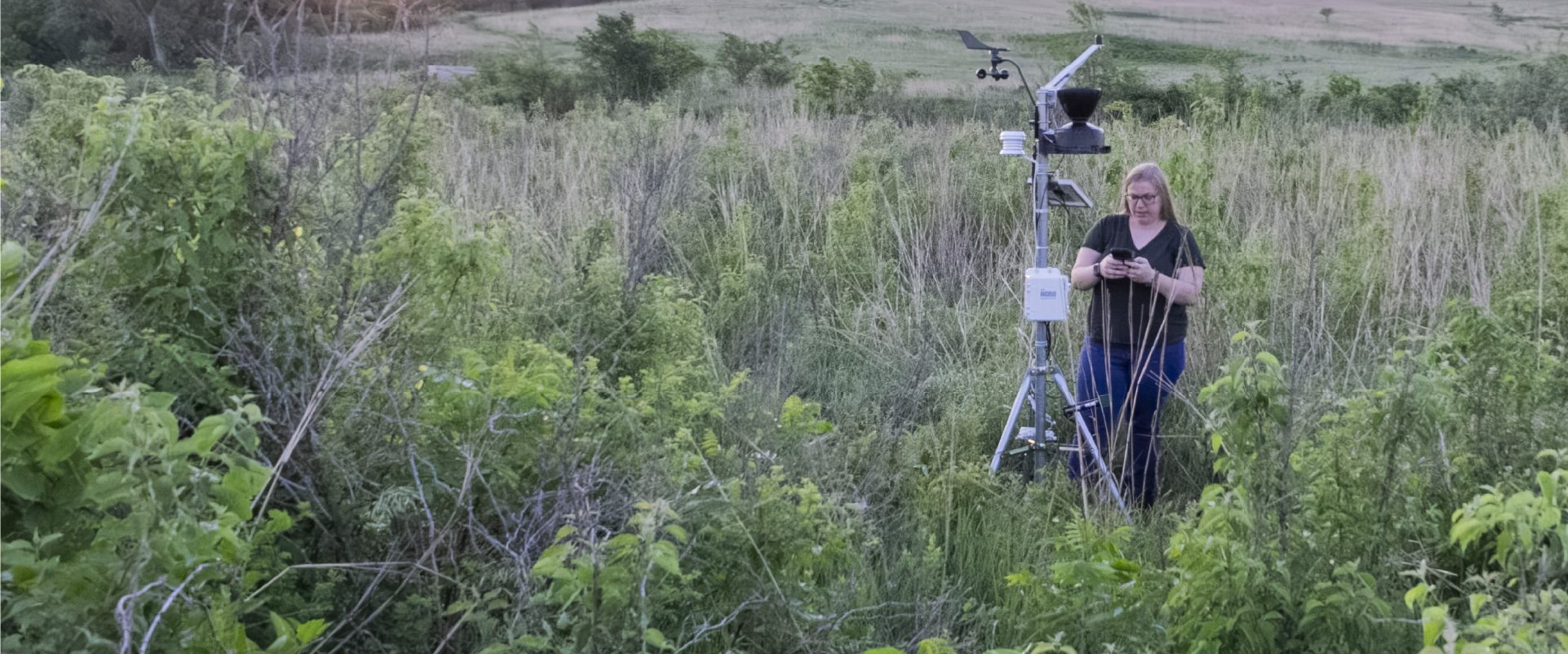 HOBO customer testing newly configured weather station