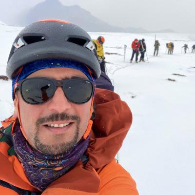 Mikheil Elashvili in snow field 