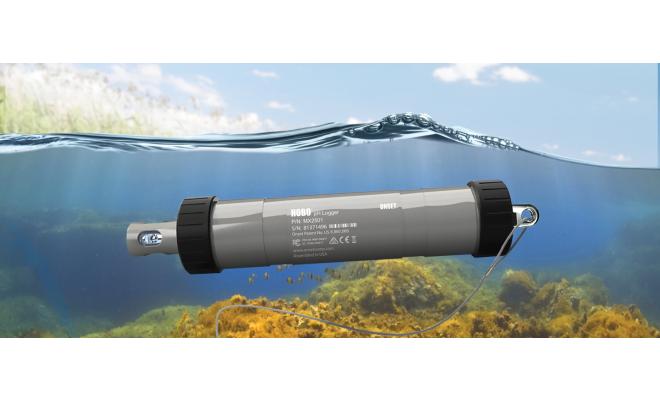Onset HOBO MX2500 pH logger underwater