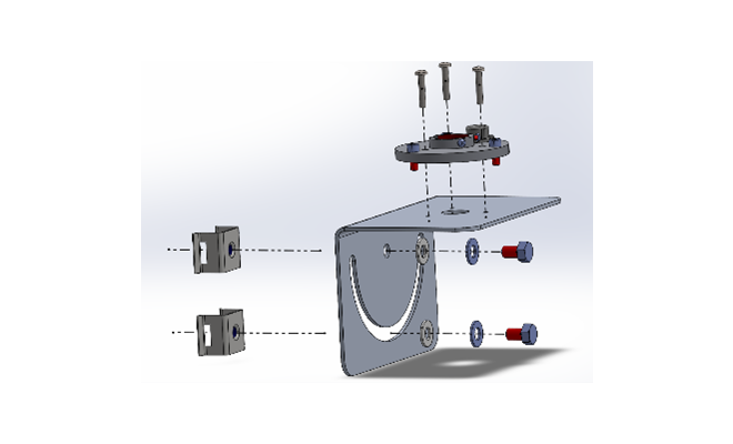 2003S leveling fixture mounted on bracket 