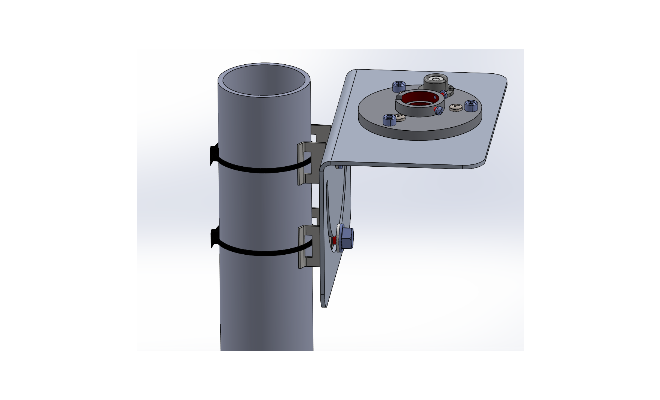 2003S leveling fixture mounted on bracket and pole