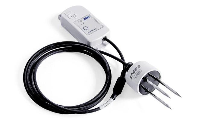 HOBO data logger with circular soil moisture sensor with probes