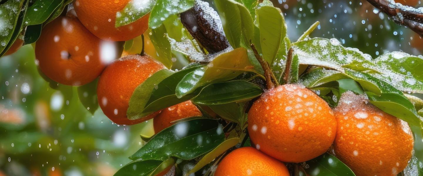 Frost on oranges