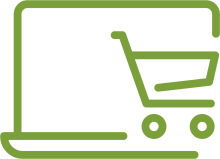 shopping cart with laptop icon 