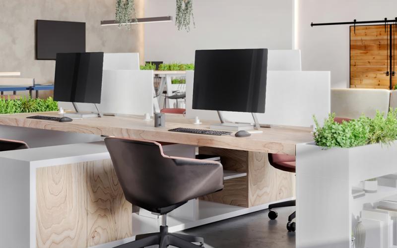 Office space with cubicles 