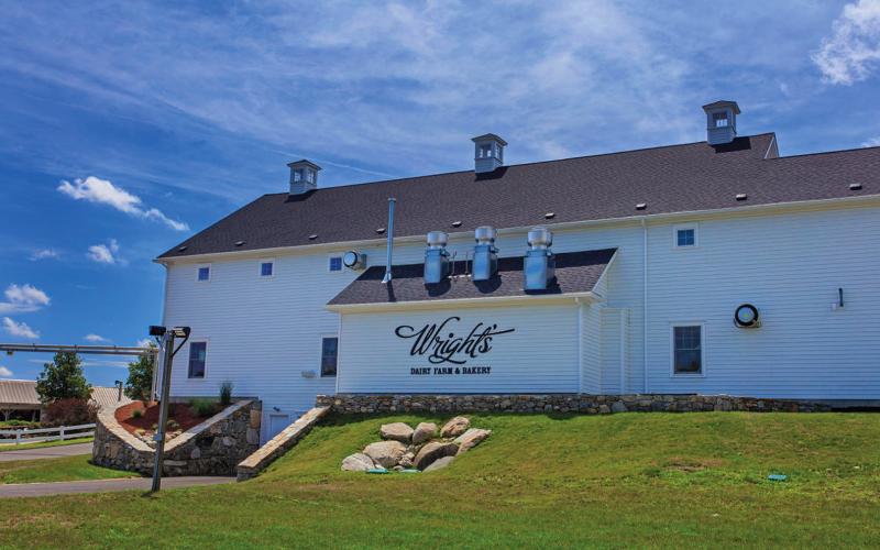 Wright's Dairy Farm barn on a beautifully sunny day