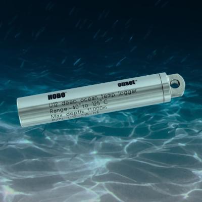 HOBO data logger submerged at a depth in ocean for marine water monitoring