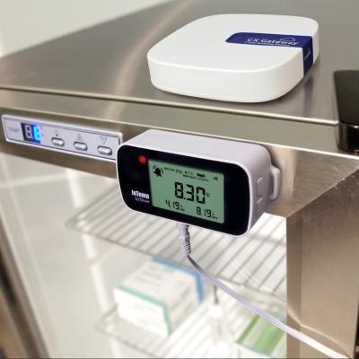 Bluetooth Temperature data logger with Glycol bottle on a Refrigerator monitors VFCCDC-Data-Logger