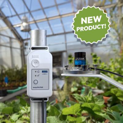 MX2308 in greenhouse measures temp RH and PAR with light sensor