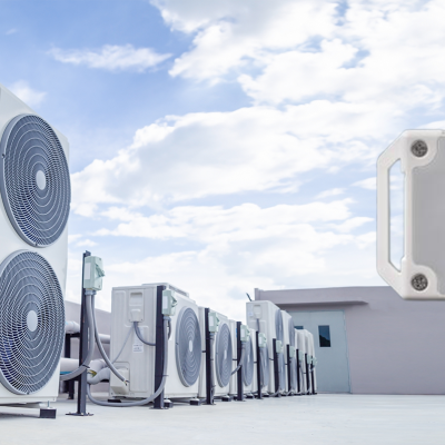 HVAC MX1105 monitoring heat pump equipment on roof