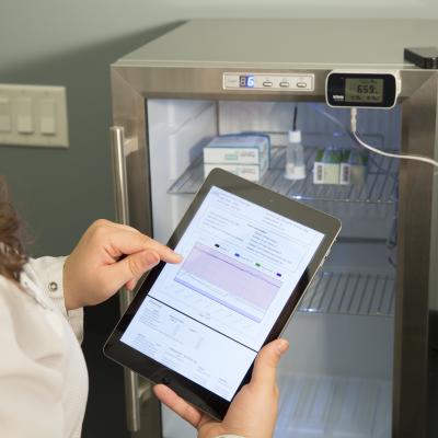 iPad with InTemp Data logger data