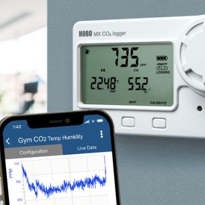 HOBO Carbon Dioxide - Temp - RH Data Logger and Iphone with Data
