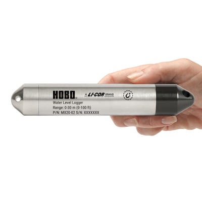 hand holding the MX20 data logger