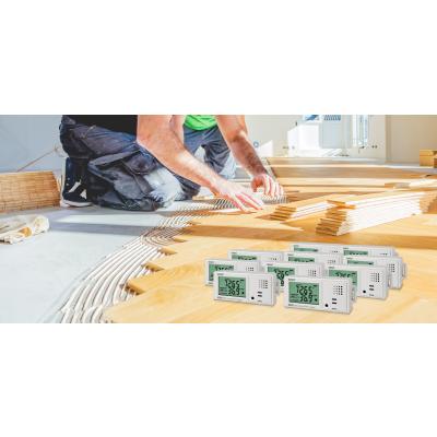 data loggers monitoring wood floor installation