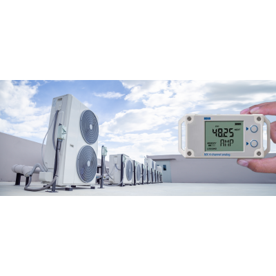 HVAC MX1105 monitoring heat pump equipment on roof