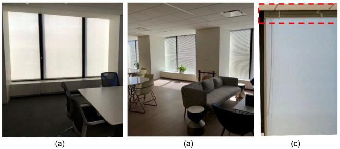 windows using thermal blinds in commercial office building