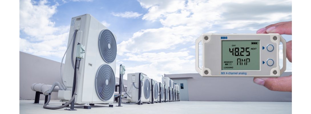 HVAC MX1105 monitoring heat pump equipment on roof